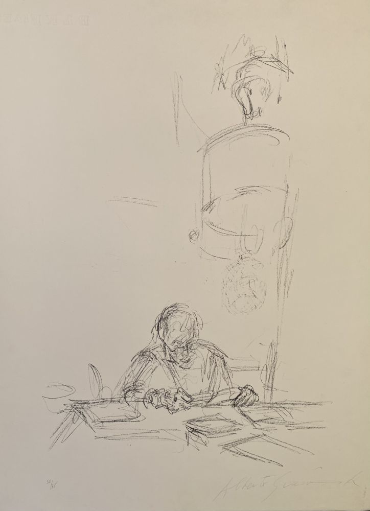 リトグラフ Giacometti - La mère de l'artiste lisant sous la lampe à Stampa I