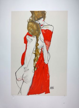 リトグラフ Schiele - La Mère & la fille / Mother and Daughter - 1913