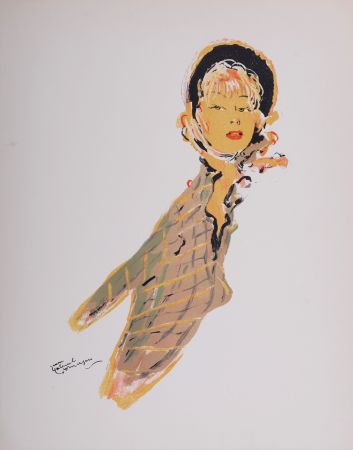 リトグラフ Domergue - La Parisienne : Guillaumette, 1956