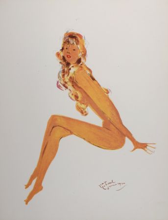 リトグラフ Domergue - La Parisienne : Sylvie, 1956