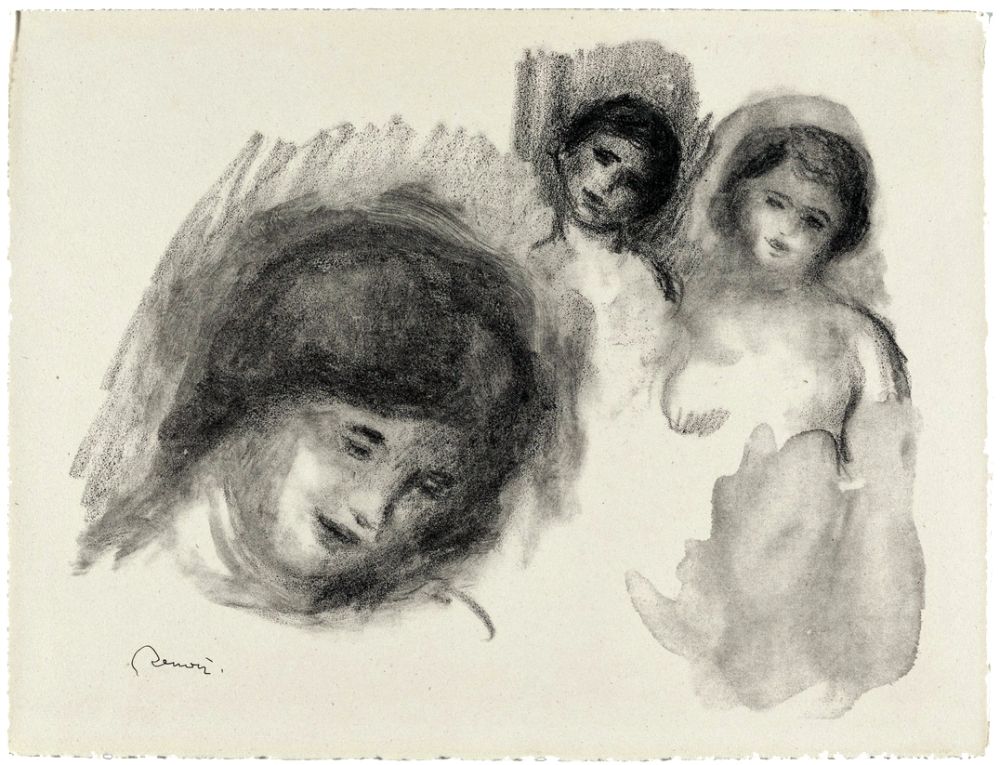 リトグラフ Renoir - La Pierre au trois croquis