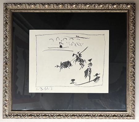 リトグラフ Picasso - LA PIQUE (A los toros). Lithographie originale (1961)