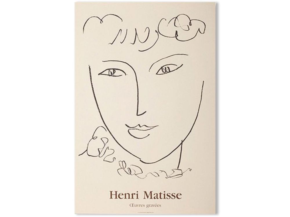 リトグラフ Matisse - LA POMPADOUR. Affiche en lithographie pour l'exposition de 1951.