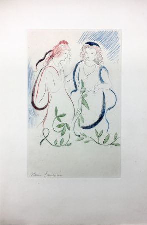エッチング Laurencin - LA PRINCESSE DE CLÈVES (Pl. VI signée au crayon). 1947