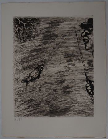 彫版 Chagall - La pêche (Le petit poisson et le pêcheur)
