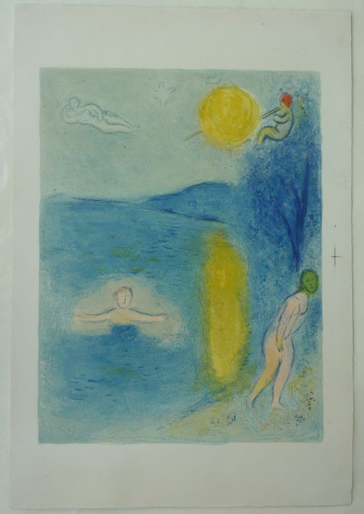 リトグラフ Chagall - La saison d' été  (Daphnis et Cloé)