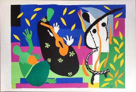 リトグラフ Matisse - LA TRISTESSE DU ROI. Lithographie sur Arches (tirage original édité par Tériade, 1958)