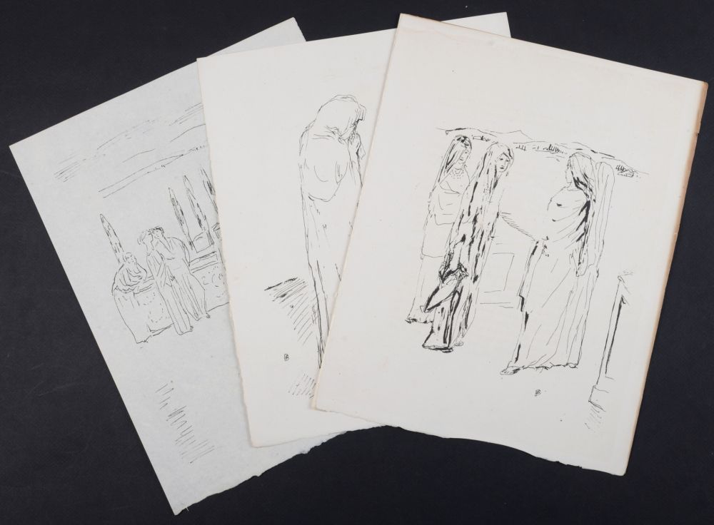 リトグラフ Bonnard - La vie de Sainte Monique #10, 1930 - Set of 3 lithographs- Set of 3 litographss