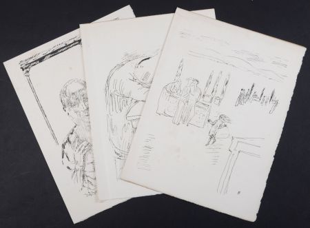 リトグラフ Bonnard - La vie de Sainte Monique #11, 1930 - Set of 3 lithographs