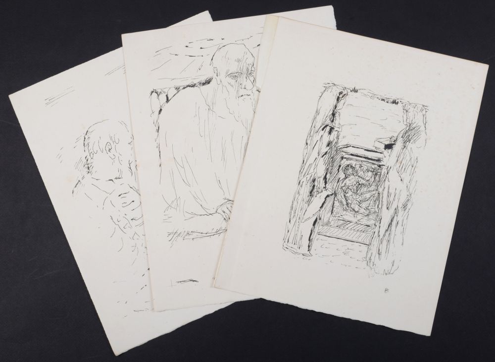 リトグラフ Bonnard - La vie de Sainte Monique #12, 1930 - Set of 3 lithographs