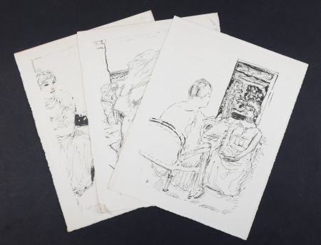 リトグラフ Bonnard - La vie de Sainte Monique #1, 1930 - Set of 3 lithographs