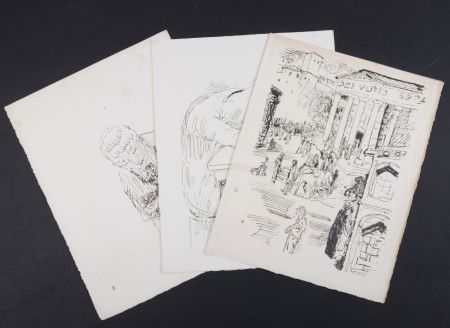 リトグラフ Bonnard - La vie de Sainte Monique #4, 1930 - Set of 3 lithographs