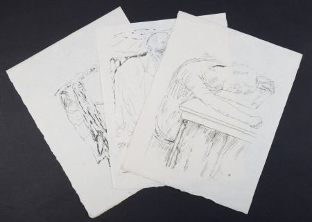 リトグラフ Bonnard - La vie de Sainte Monique #5, 1930 - Set of 3 lithographs
