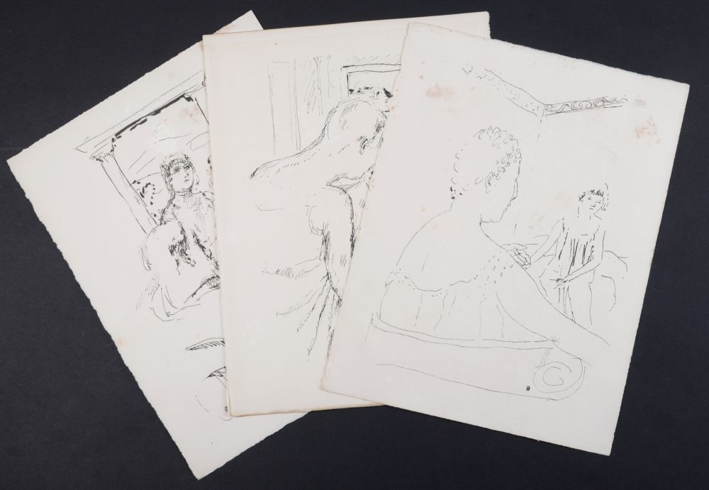 リトグラフ Bonnard - La vie de Sainte Monique #6, 1930 - Set of 3 lithographs