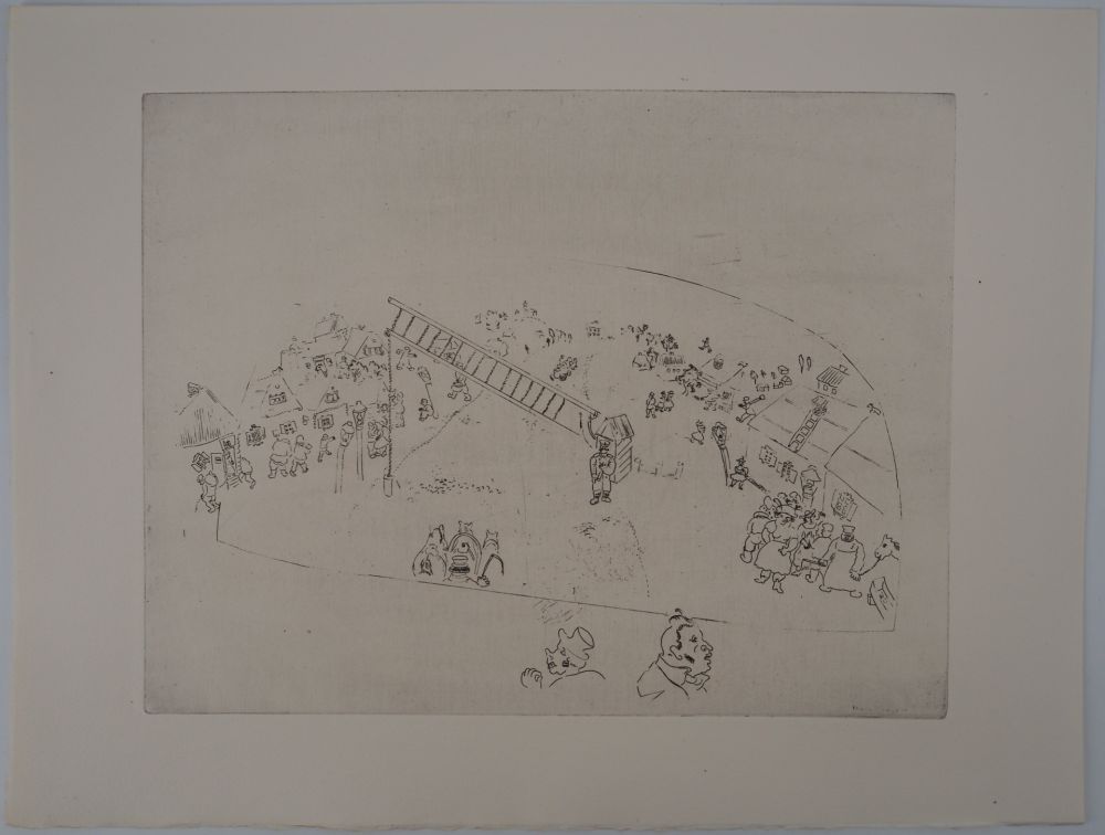 彫版 Chagall - La vie de village (A la barrière de la ville)