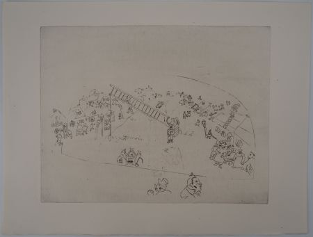 彫版 Chagall - La vie de village (A la barrière de la ville)