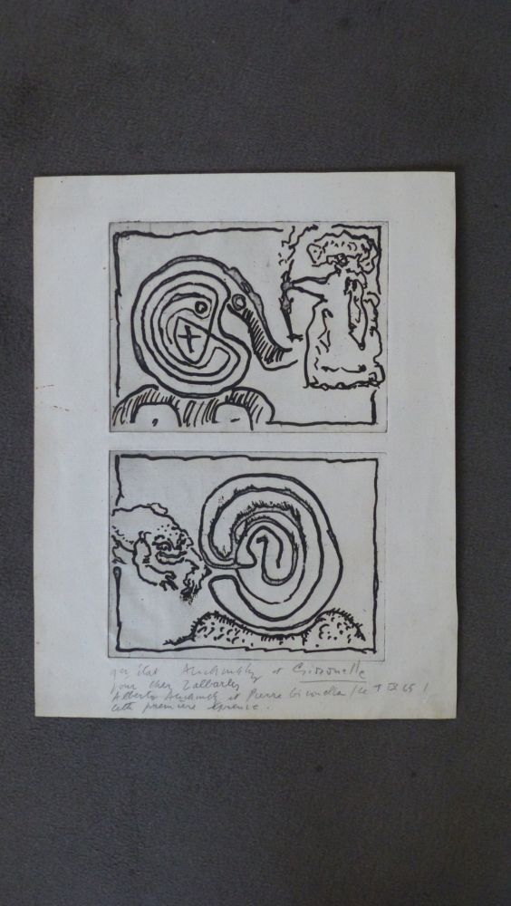 彫版 Alechinsky - Labyrhinte et reine ,crapaud et labyrinthe