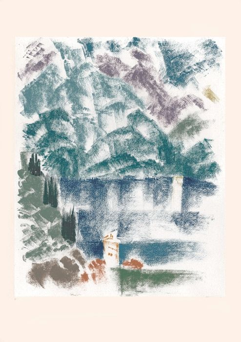 リトグラフ Masson - Lac de Côme (Voyage à Venise)