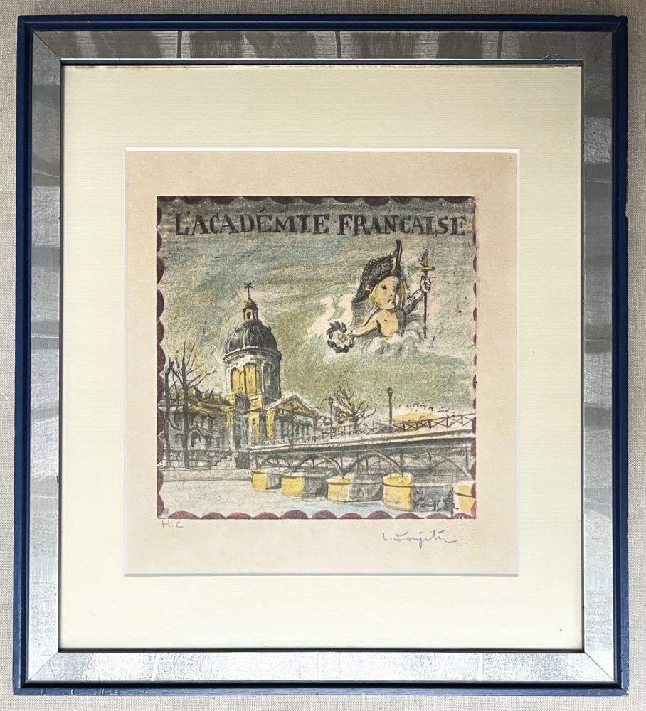リトグラフ Foujita - L'ACADÉMIE FRANÇAISE. Lithographie justifiée et signée par Foujita (1963)