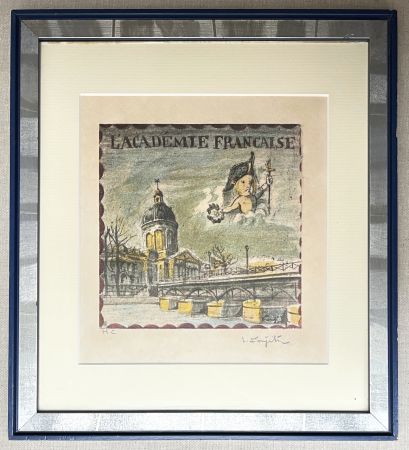 リトグラフ Foujita - L'ACADÉMIE FRANÇAISE. Lithographie justifiée et signée par Foujita (1963)