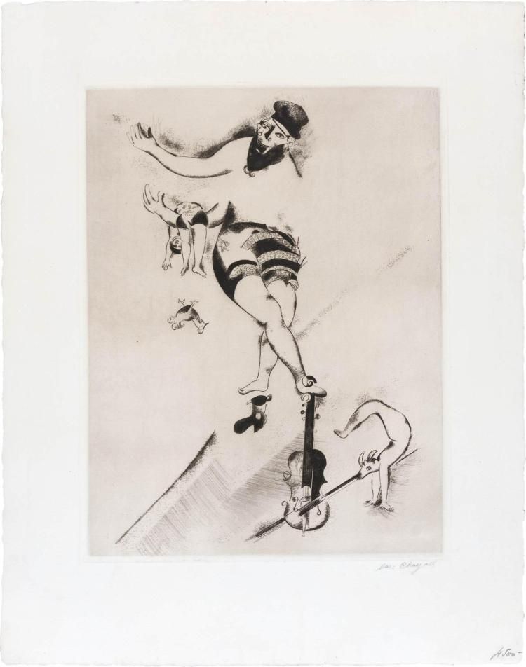 エッチング Chagall - L'acrobate au violon