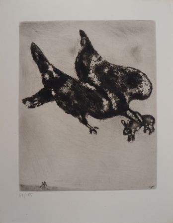 彫版 Chagall - L'Aigle, la Lapin et le Coléoptère (L'Aigle et l'Escarbot)