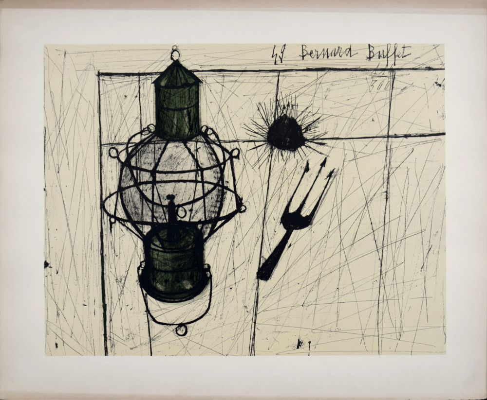 リトグラフ Buffet - Lampe tempête, 1960 - Hand-numbered!