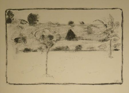 リトグラフ Amiet - (Landschaft mit Bäumen)