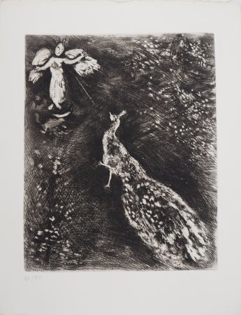 彫版 Chagall - L'ange et le paon (Le paon se plaignant  Junon)