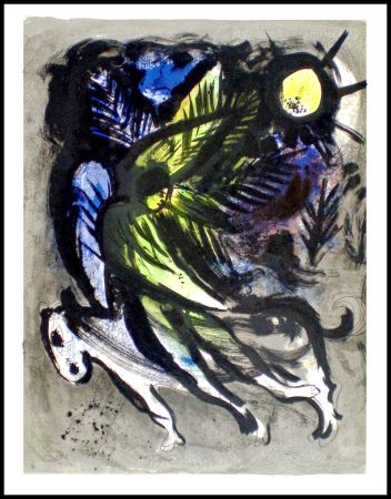 リトグラフ Chagall - L'ANGE SURVOLANT LA FORET
