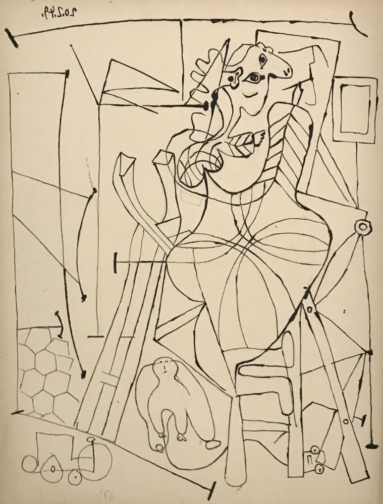 リトグラフ Picasso - L'Artiste et l'enfant (The artist and the child)