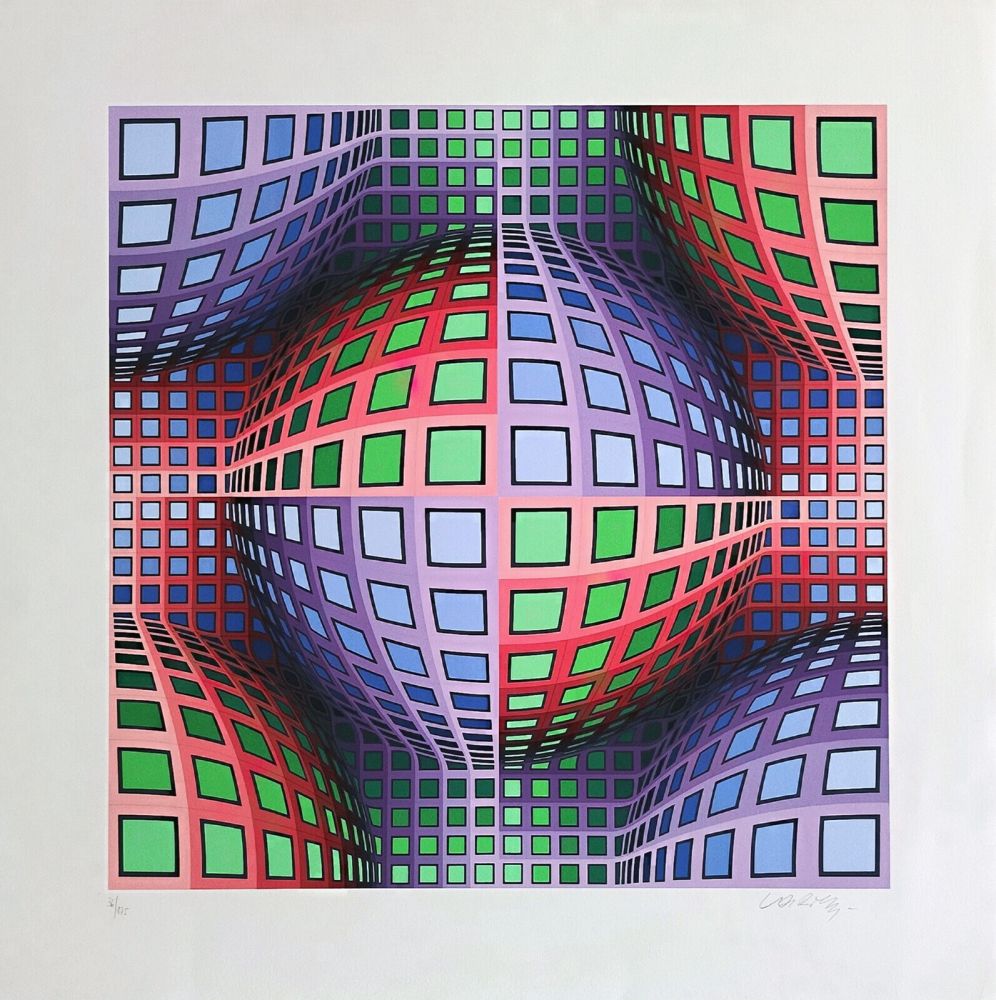 シルクスクリーン Vasarely - Lava