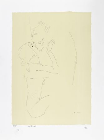 リトグラフ Schiele - Le baiser, 1911 | The kiss, 1911