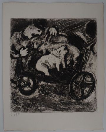 彫版 Chagall - Le berger et son troupeau