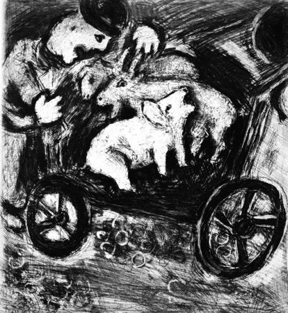 エッチング Chagall - Le Berger et son Troupeau