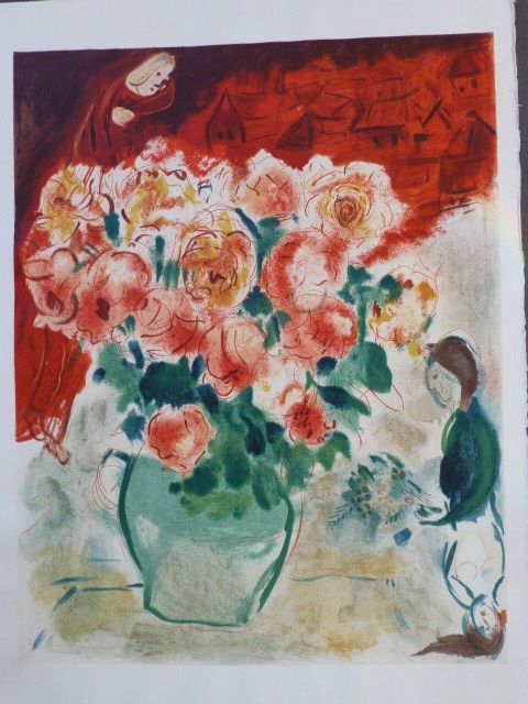 リトグラフ Chagall - Le bouquet 