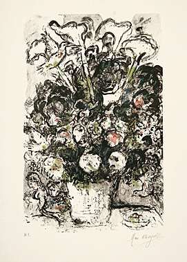 リトグラフ Chagall - Le bouquet blanc