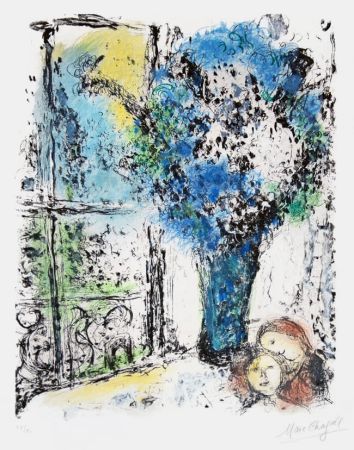 リトグラフ Chagall - Le Bouquet Bleu (The Blue Bouquet)