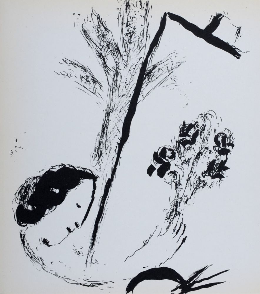 リトグラフ Chagall - Le bouquet à la main