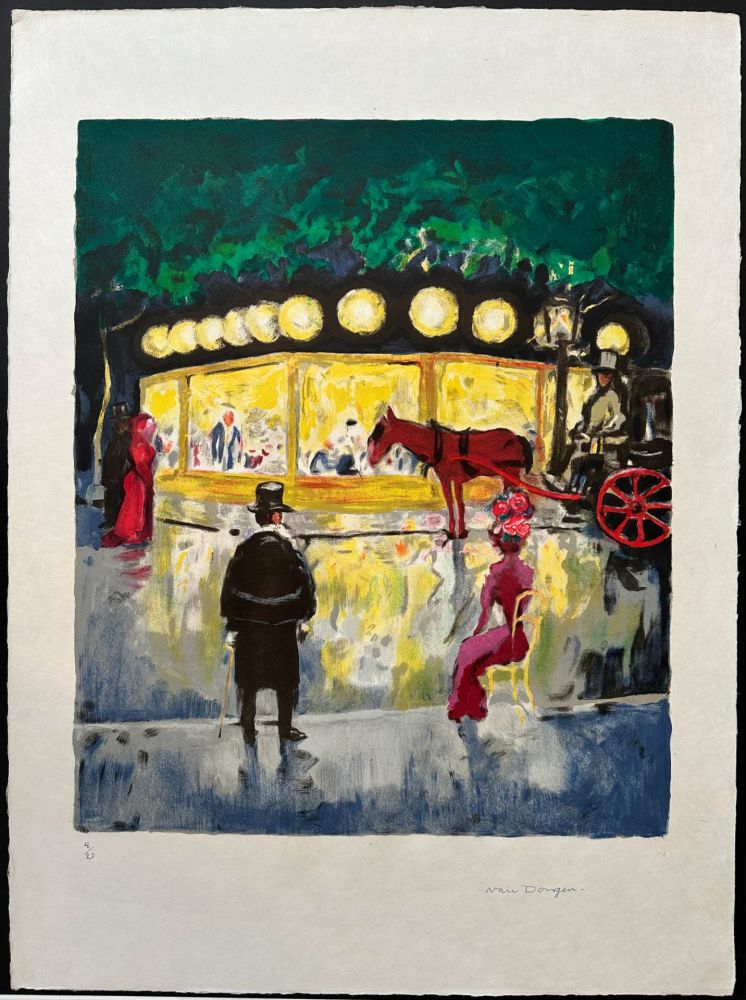 リトグラフ Van Dongen - Le Carrousel au Bois de Boulogne