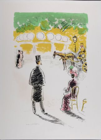 リトグラフ Van Dongen - Le carrousel et le fiacre, 1950.