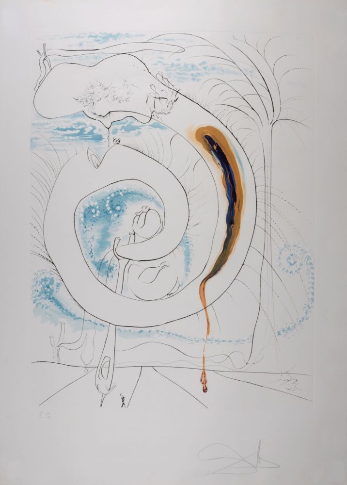 リトグラフ Dali - Le cercle viscéral du cosmos