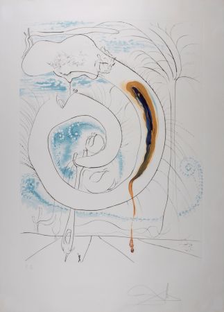 リトグラフ Dali - Le cercle viscéral du cosmos