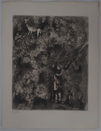 彫版 Chagall - Le cerf chassé (Le cerf et la vigne)