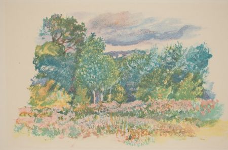 リトグラフ Renoir - Le champs de fleur
