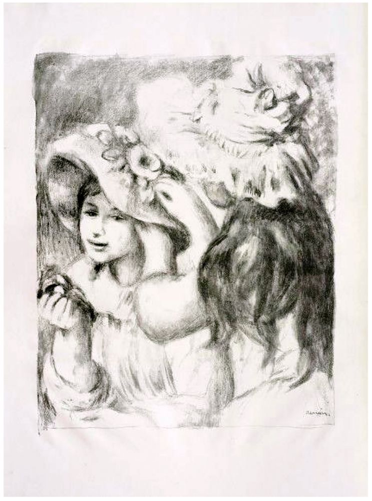 リトグラフ Renoir - LE CHAPEAU ÉPINGLÉ (1898). 2e planche.