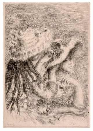 ポイントーセッシュ Renoir - LE CHAPEAU ÉPINGLÉ. RENOIR ET SES AMIS. 1/150 JAPON AVEC 2 ÉTATS DE LA POINTE-SÈCHE.