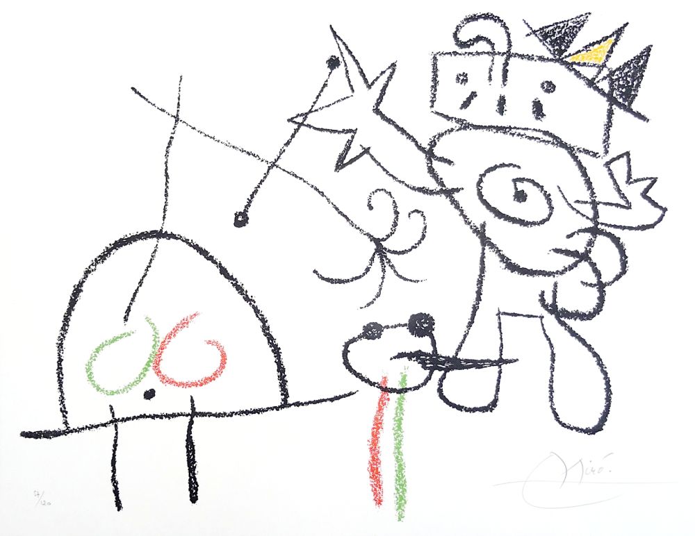 リトグラフ Miró - Le chat