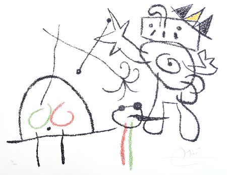 リトグラフ Miró - Le chat