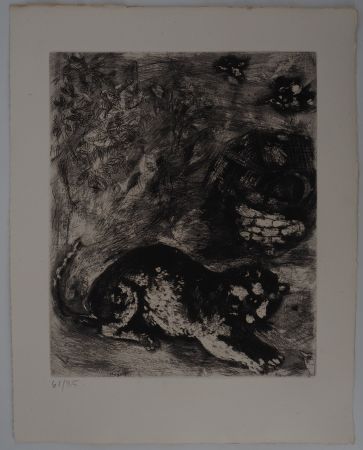 彫版 Chagall - Le chat et les deux moineaux
